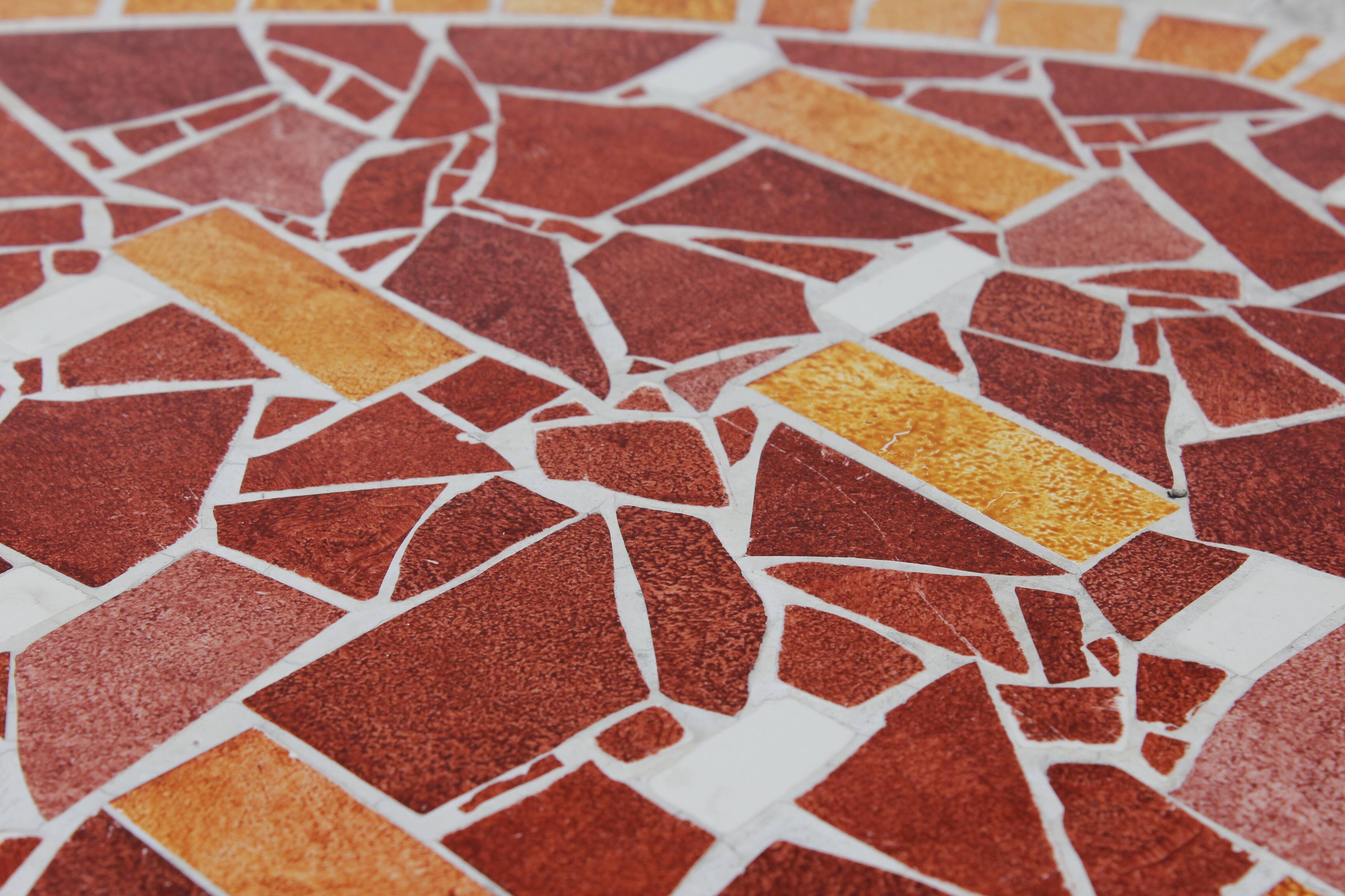 Artist mosaic table K. Theessen coffee table vintage