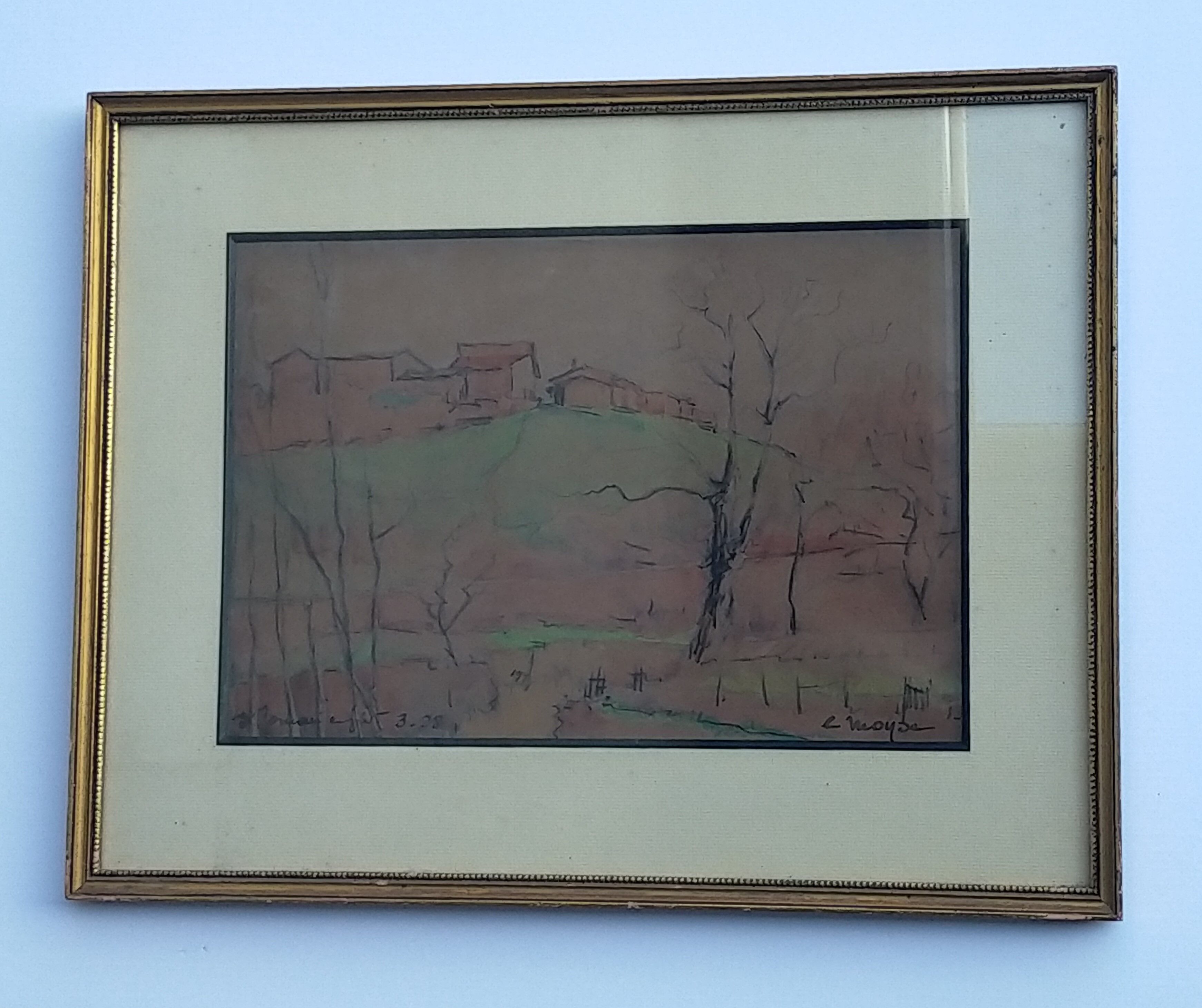 Watercolor painting by Léon Moyse