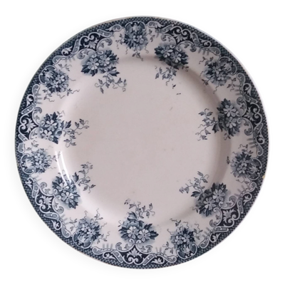 Assiette plate terre de fer Saint-Amand et Hamage décor Printanier