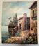 Vintage oil painting "Mediterranean Seaside" – Signed Rossini