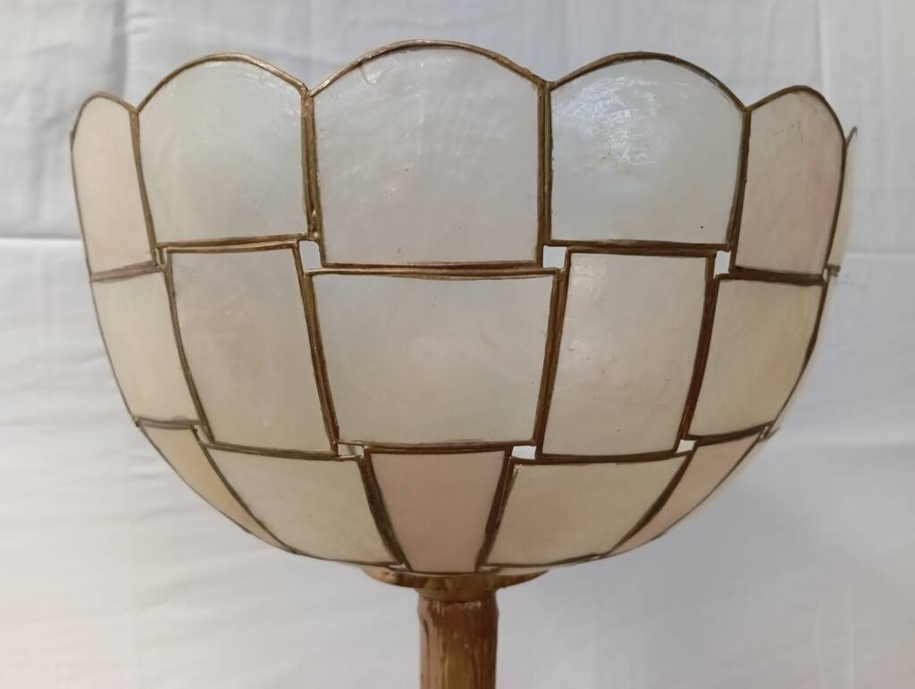 Gold metal and mother-of-pearl lamp from the 70s