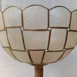 Gold metal and mother-of-pearl lamp from the 70s