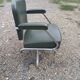 Pullman Armchair in Chrome Metal and Green Leatherette