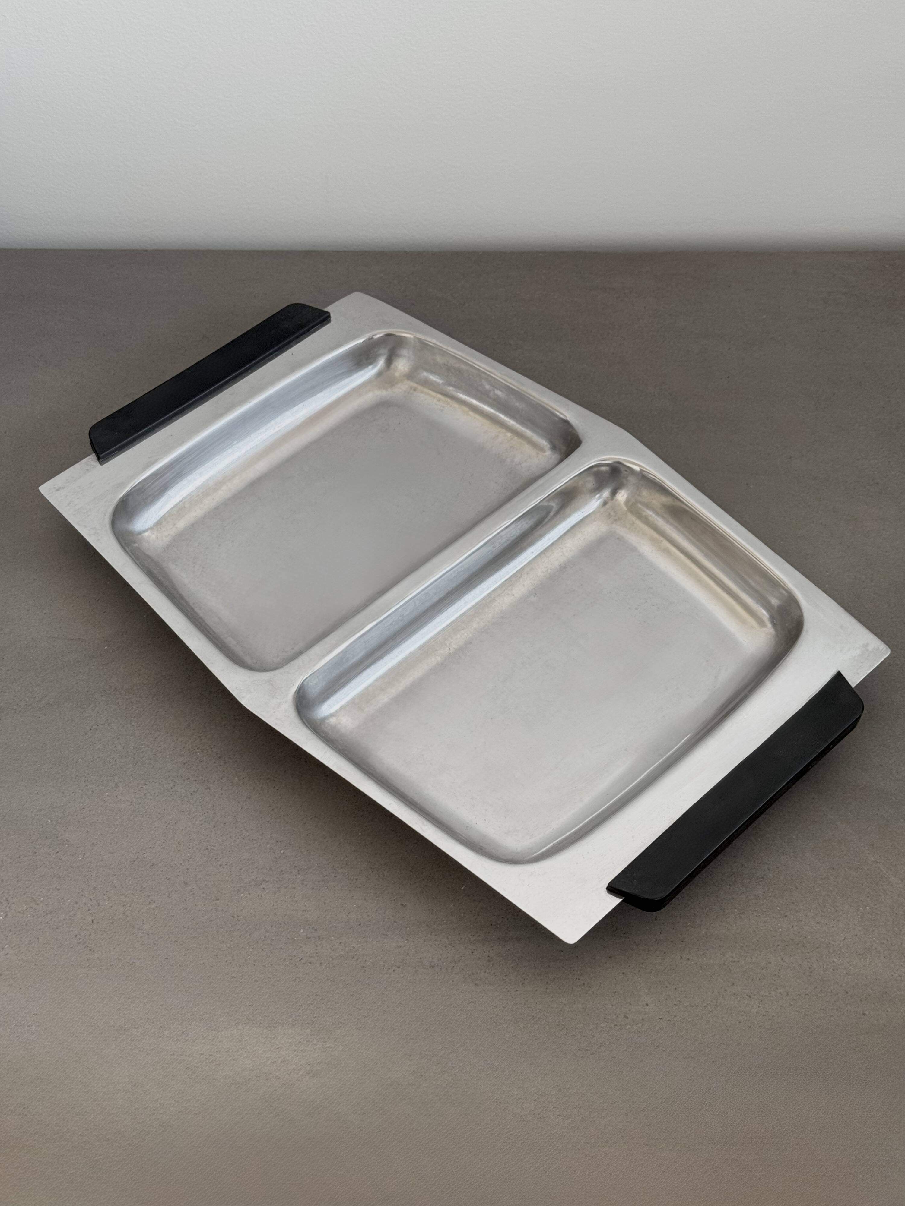 Vintage Stainless Steel Plateau Space Age Design 70s