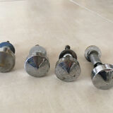Vintage metal button handles.
