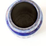 Vintage Scheurich Inka Vase, Blue Ceramic, West Germany