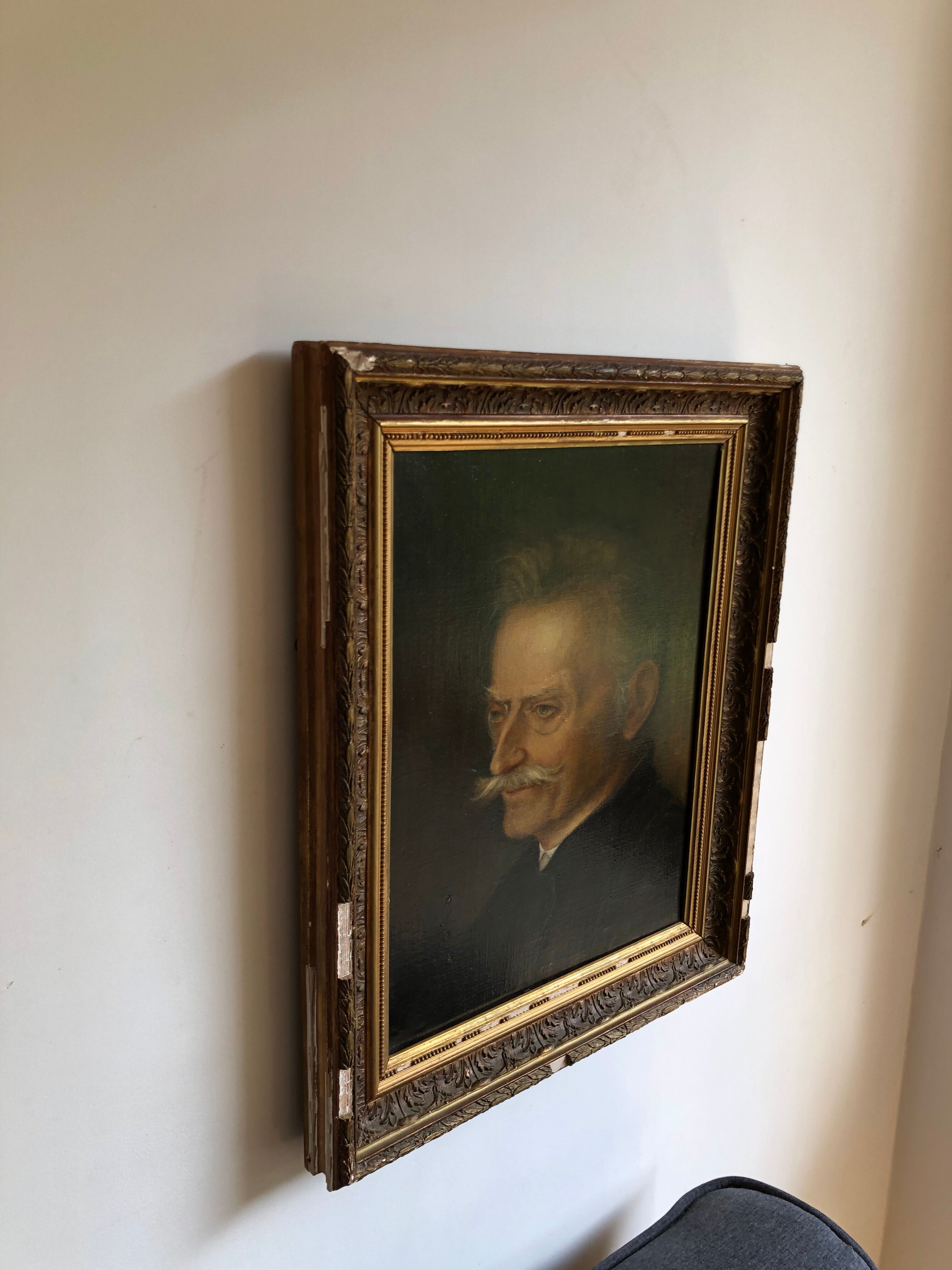 Portrait of a man with a mustache oil on canvas