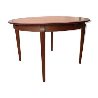 Table ronde scandinave palissandre à rallonge