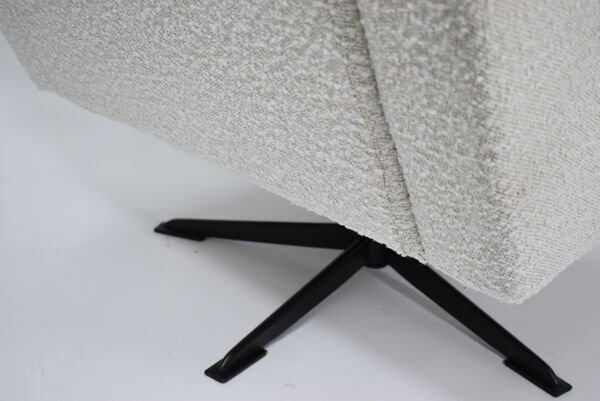 Fauteuil vintage Deutsche Democratic Republic DDR, années 1960, Bouclé blanc