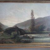 Paysage - huile sur toile ancienne