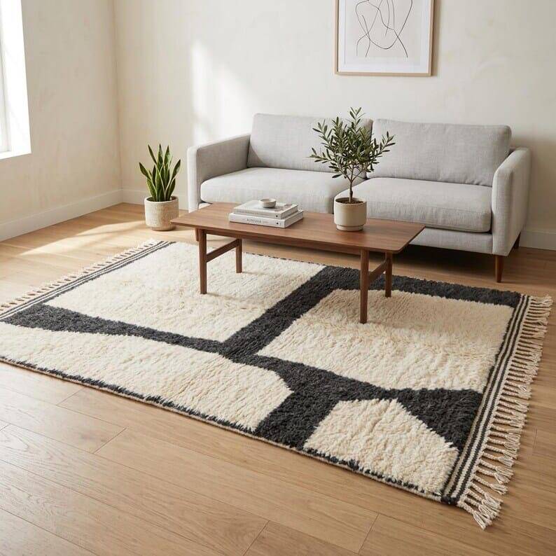 Custom traditional natural wool rug size 150/250 cm