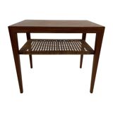 Mid century teak and cane side table by Severin Hansen, Denmark 1950s
