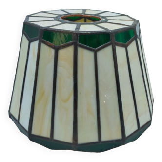 Abat jour type Tiffany en verre et plomb