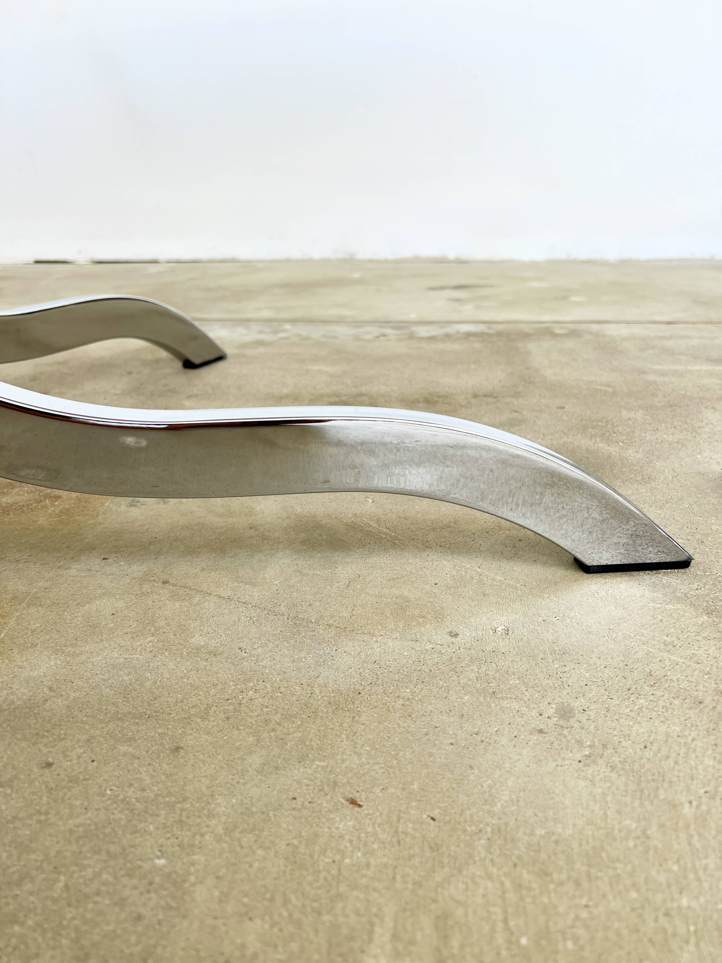 Oval smoked glass and chrome dining table, 1970s