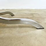 Oval smoked glass and chrome dining table, 1970s