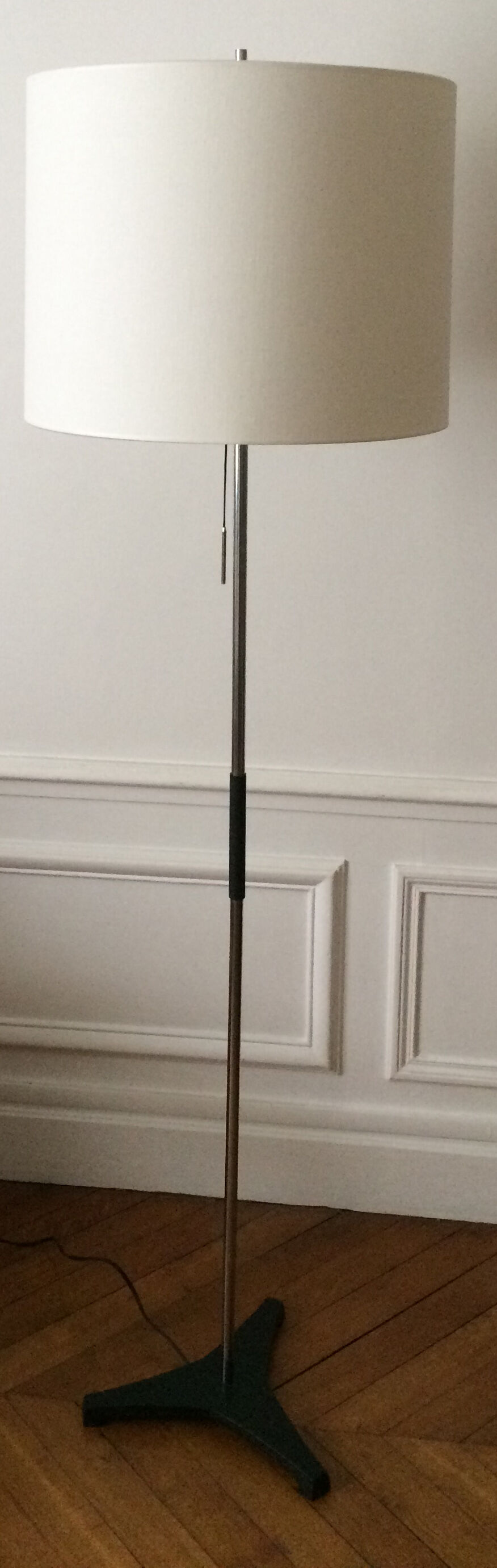 Dutch chrome and cast-iron tripod lamppost - 1960