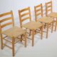 Chaises scandinaves en osier et corde, années 70