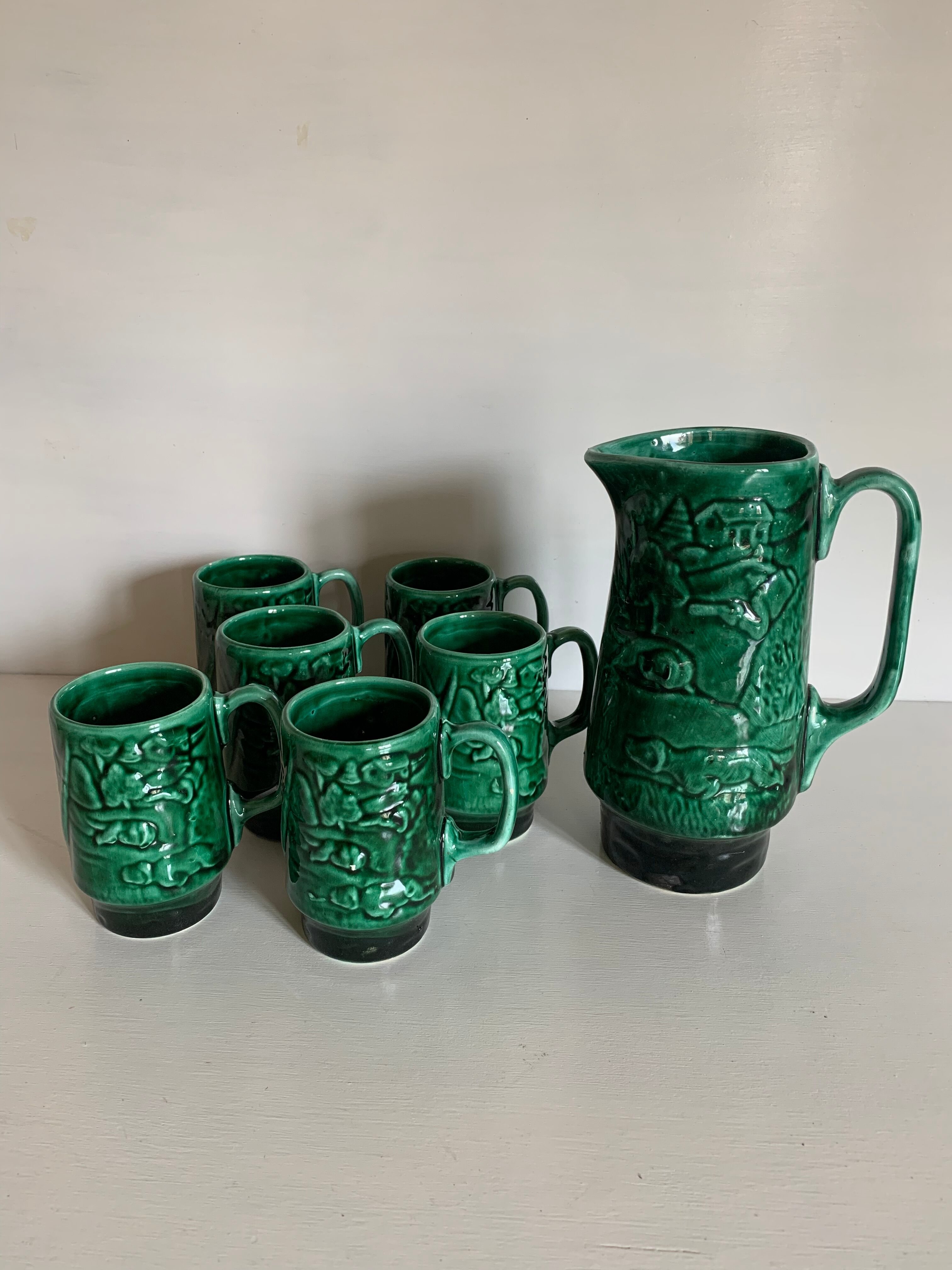 Service at orangeade art deco ceramic