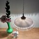 Vintage lampshade pendant light in white opaline