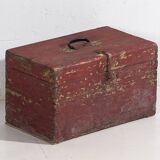 Antique chest with red and green patina (c.1920) #75