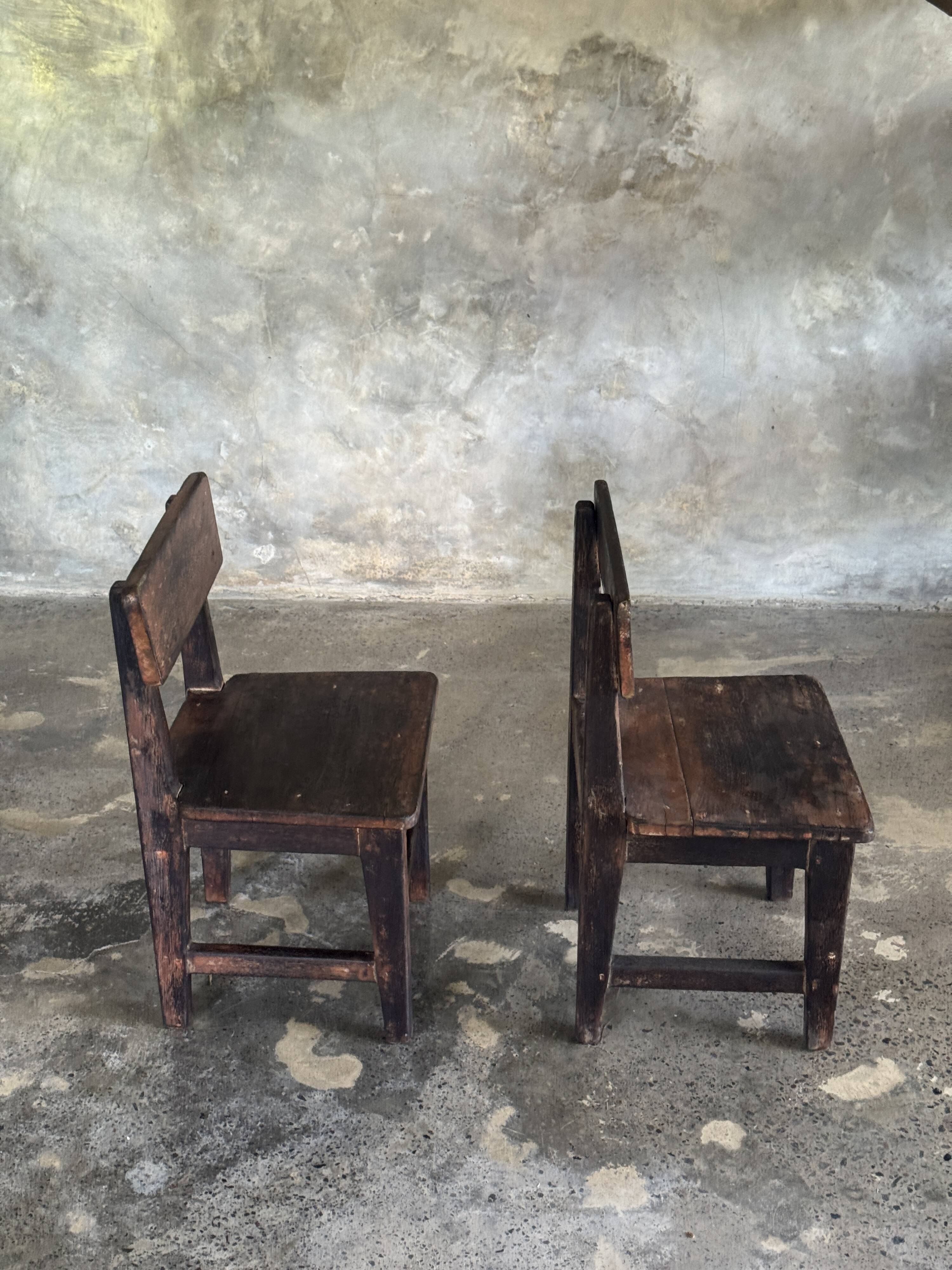 Small antique Indonesian children's chair in teak.