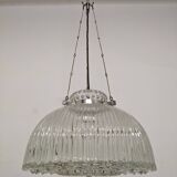 XL dome suspension light made of blown glass by Limburg, Germany, circa 1960.