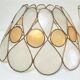 Pair of Capiz mother-of-pearl lampshade and vintage gilded metal