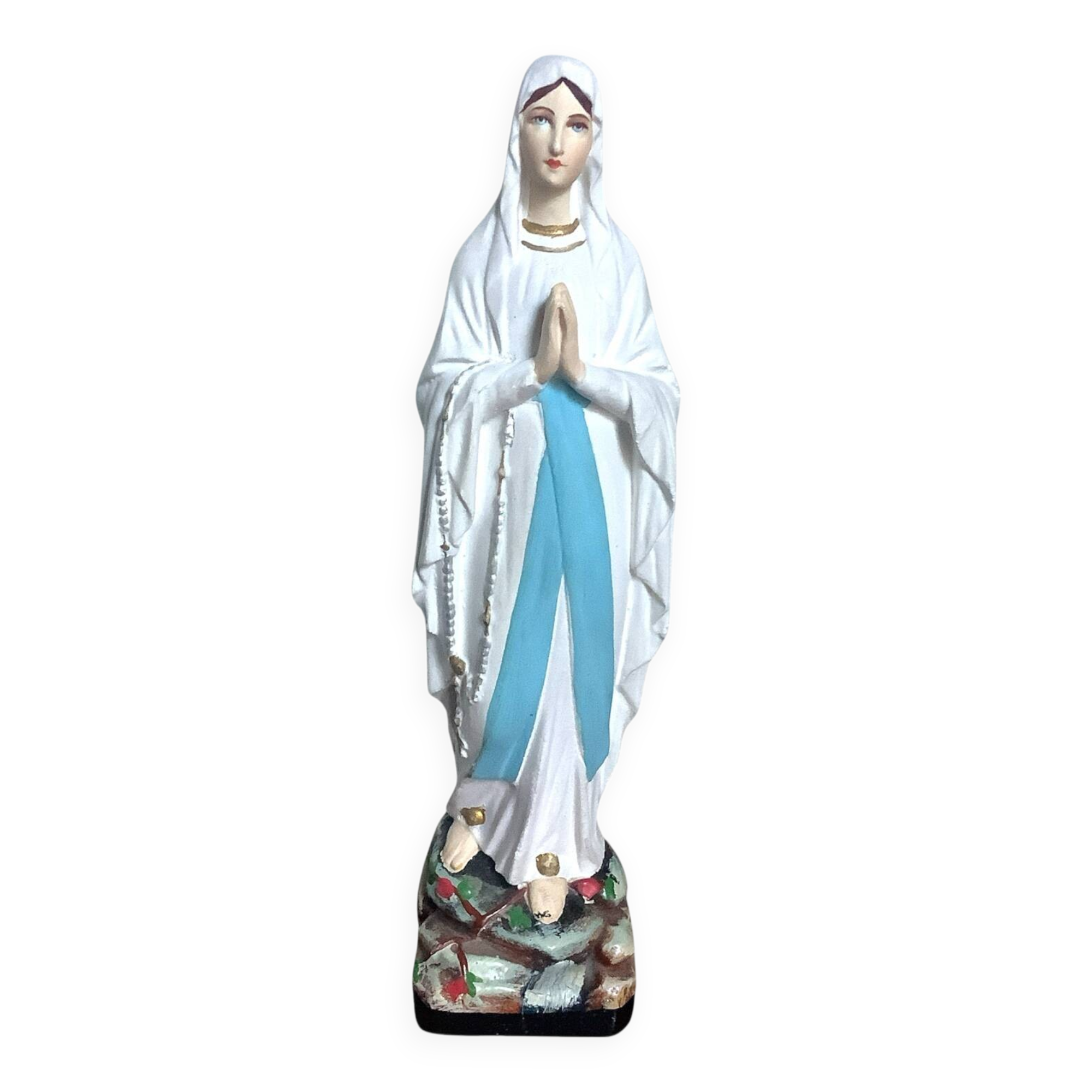 Small plaster statue of the Virgin Mary