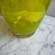 Swirled uranium glass vase – lemon green – hand-blown – 30 cm