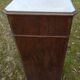 Walnut and walnut veneer bedside table with marble around 1900, door with drawers