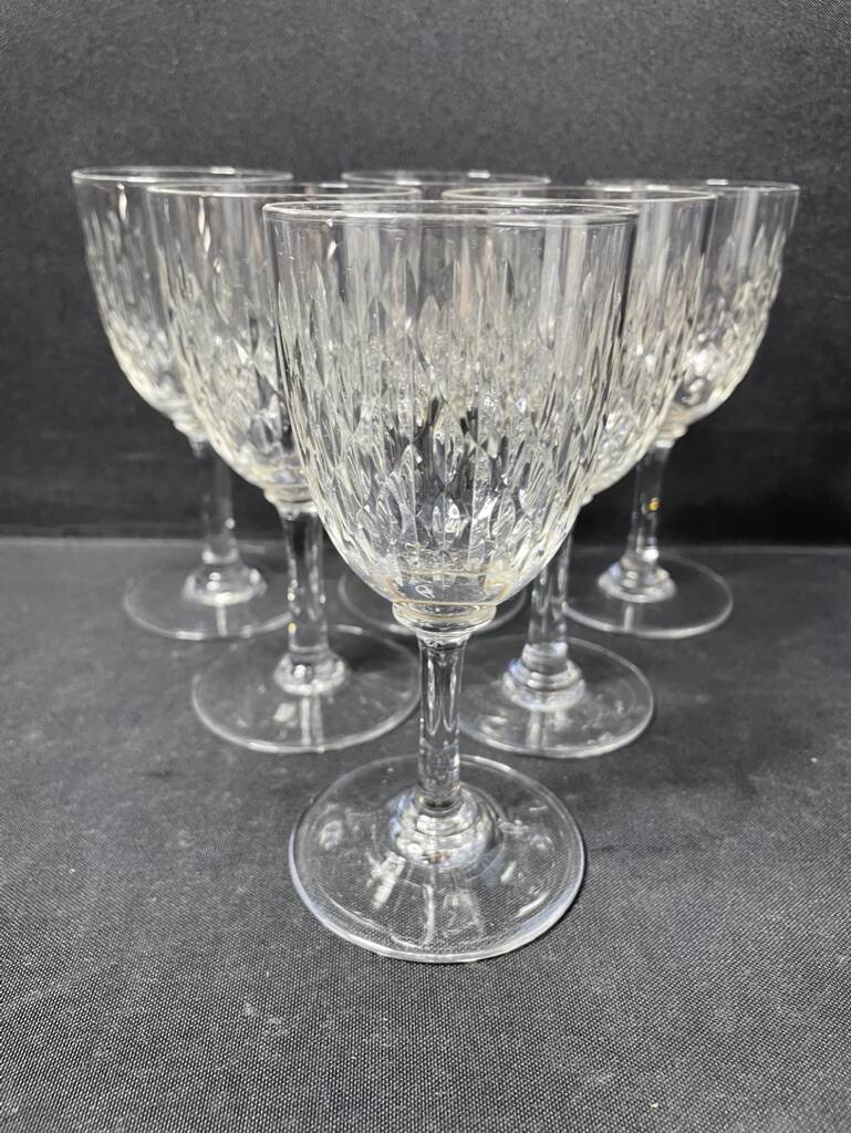 6 burgundy wine glasses baccarat paris service