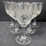 6 burgundy wine glasses baccarat paris service