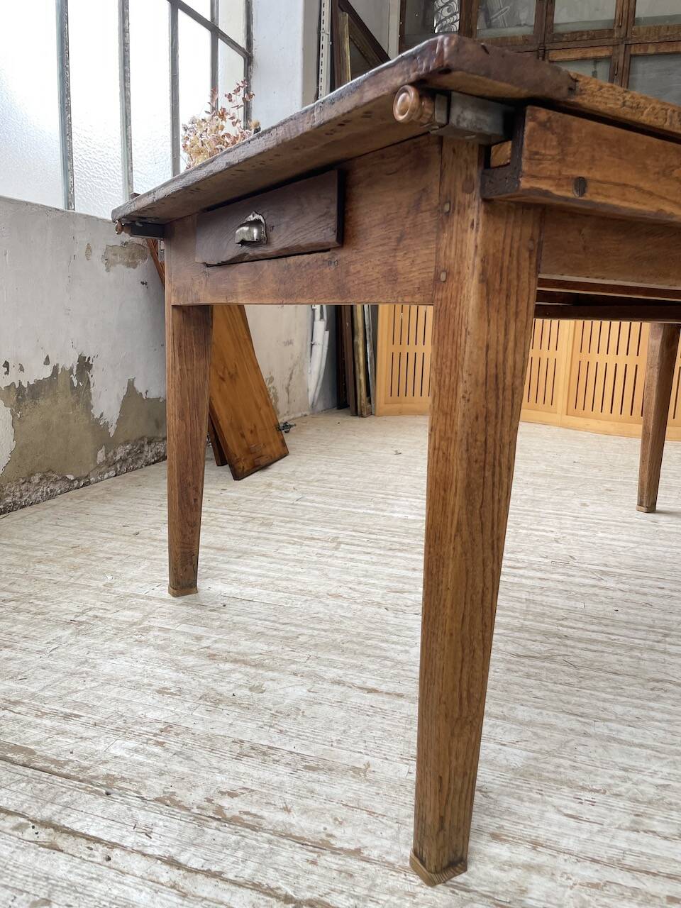 19th century oak farmhouse table 270cm with extensions