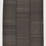 6x9 Pinstriped Black & Gray Turkish Area Rug, 183x269Cm