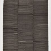Tapis turc à fines rayures noires et grises (6 x 9 po), 183 x 269 cm