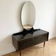 Art Deco dressing table in black lacquered wood with mirror