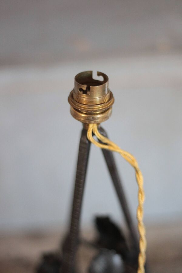 Lampe fer forgé vintage, lampe à poser, lampe de table, ferronnerie, lampe