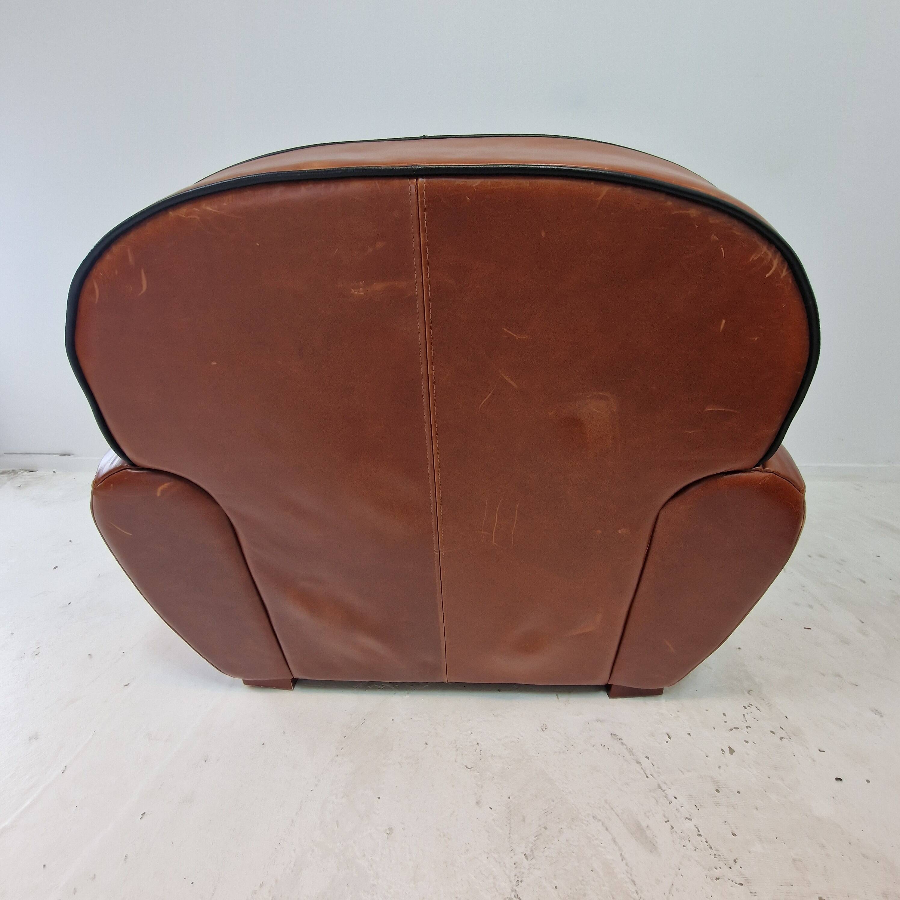 Set of 2 Club Chairs and 1 Sofa in Saddle Leather by Jan Frantzen, Netherlands