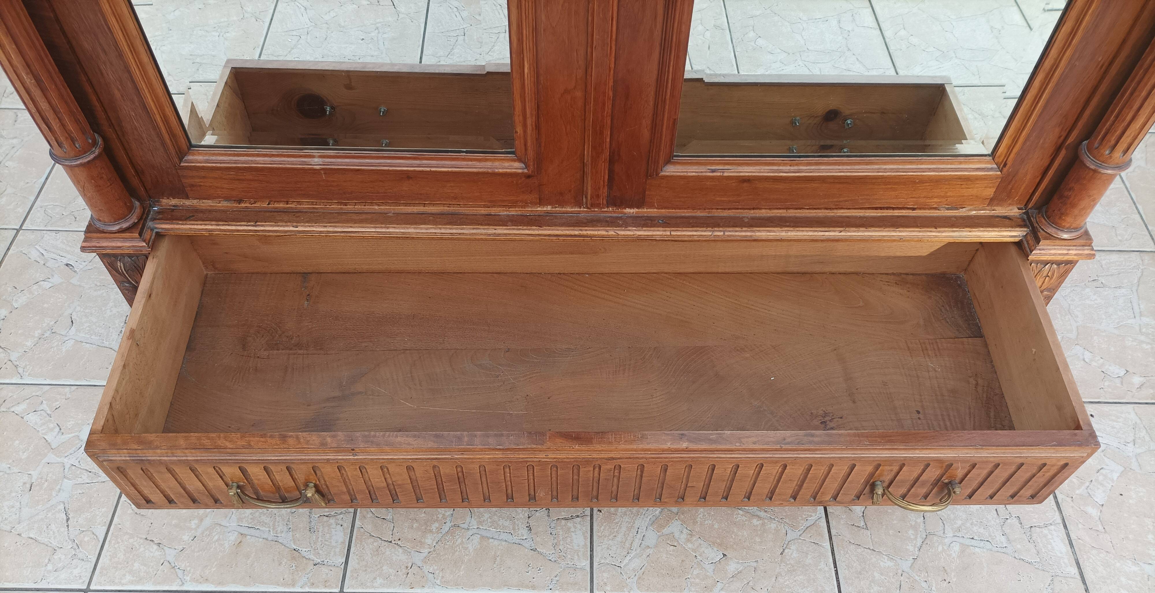 Louis XVI two-door walnut wardrobe