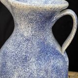 Pitcher in blue speckled terracotta signed made in Malaye numbered vintage.very good condition.