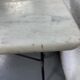 Set of two bistro tables in marble and wrought iron
