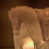 Plexiglass horse lamp in the style of Lalique.