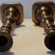 Duo of brass candle holders