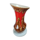 Large vintage vase signed Baudin 83 – red and brown enamelled