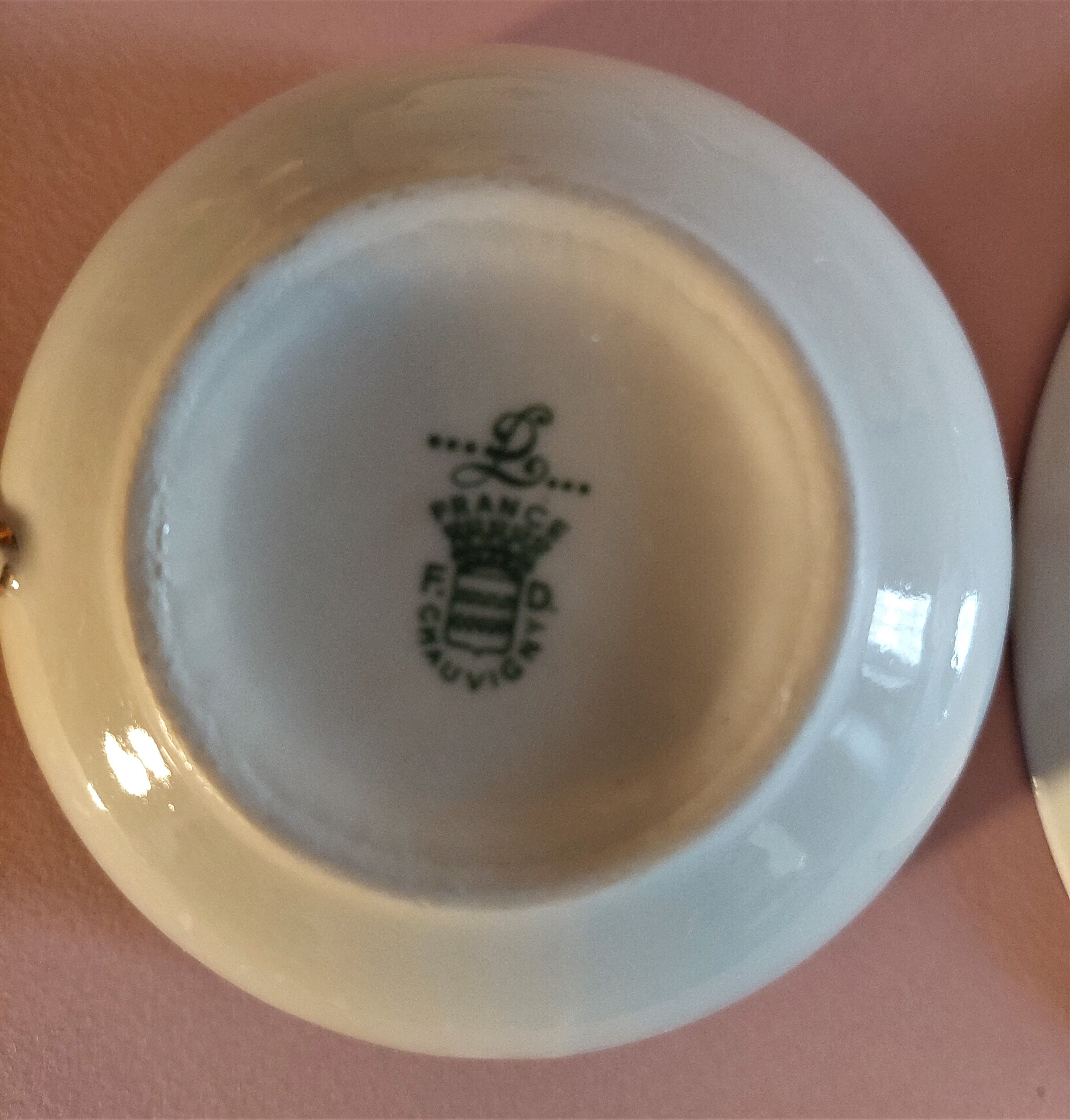 Chauvigny porcelain tea set six cups