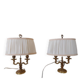pair of hot water bottle lamps in gilded bronze in the Louis XV style