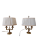 pair of hot water bottle lamps in gilded bronze in the Louis XV style