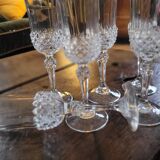 Set of 8 cut crystal flutes from the 70s-80s.