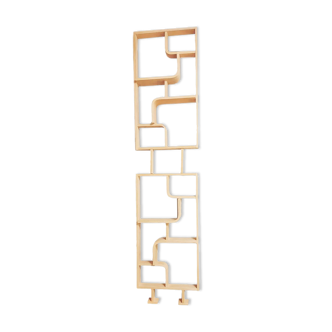 Curved plywood wall, bookcase, flowerbed, Volak by Holesov, 1960s Czechoslovakia