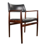 Danish Rosewood and Leather Office Chair by Erik Worts 1960.